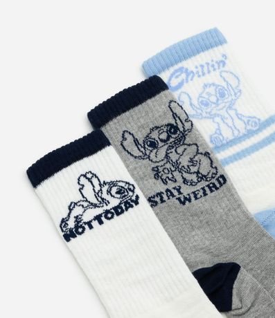 Kit 03 Medias Caña Larga en Algodón Stitch 4