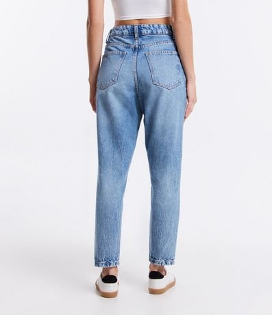 Pantalón Mom Cintura Alta en Jeans con Deshilachados 3