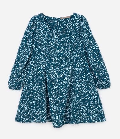 Vestido Corto en Crepé Estampado de Mini Corazones Curve & Plus Size 5