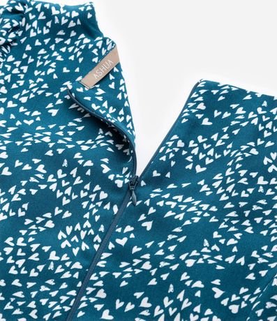 Vestido Corto en Crepé Estampado de Mini Corazones Curve & Plus Size 7