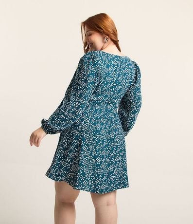 Vestido Corto en Crepé Estampado de Mini Corazones Curve & Plus Size 2