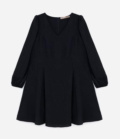 Vestido Corto en Crepé con Manga Larga Curve & Plus Size 5