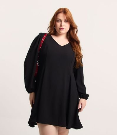Vestido Corto en Crepé con Manga Larga Curve & Plus Size 2