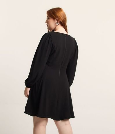 Vestido Corto en Crepé con Manga Larga Curve & Plus Size 3