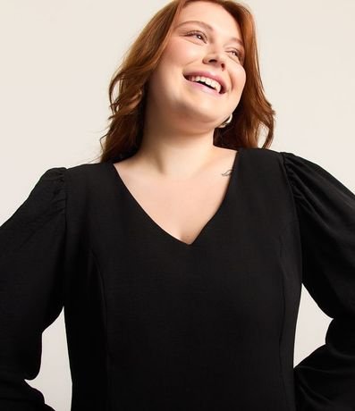 Vestido Corto en Crepé con Manga Larga Curve & Plus Size 4