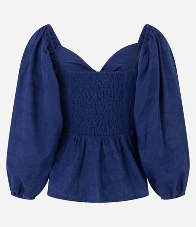 Blusa en Tricolina Bordada y Escote Torcido 8