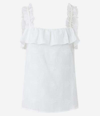 Blusa en Tricolina con Volado en el Escote y Bretel 4