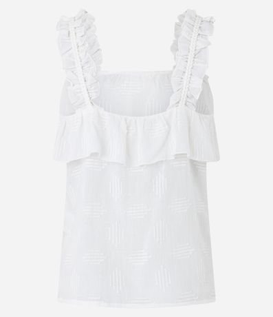 Blusa en Tricolina con Volado en el Escote y Bretel 6