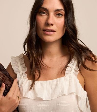 Blusa en Tricolina con Volado en el Escote y Bretel 3