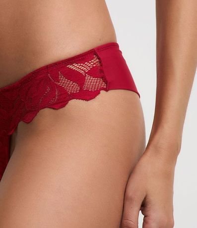 Bombacha Bikini Hilo Doble en Encaje Floral Rústica 3