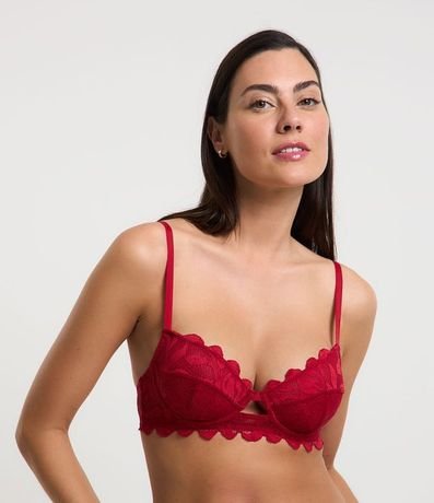 Soutien Sin Copa en Encaje Floral con Aro y Tirantes Ajustable