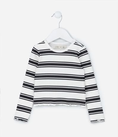 Blusa Infantil Acanalada con Estampa de Rayas - Talle 1 a 5 años