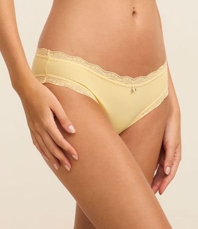 Bombacha Bikini en Poliamida con Detalles en Encaje