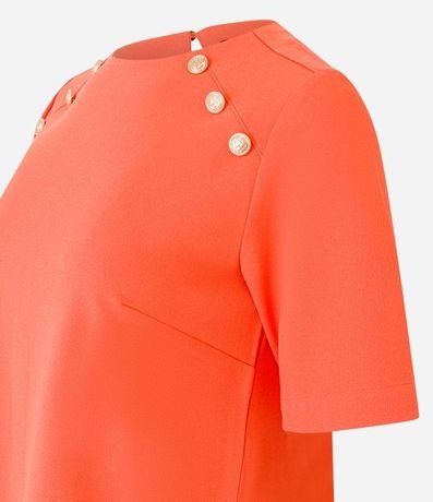 Blusa Manga Corta en Crepé con Botones en los Hombros 6