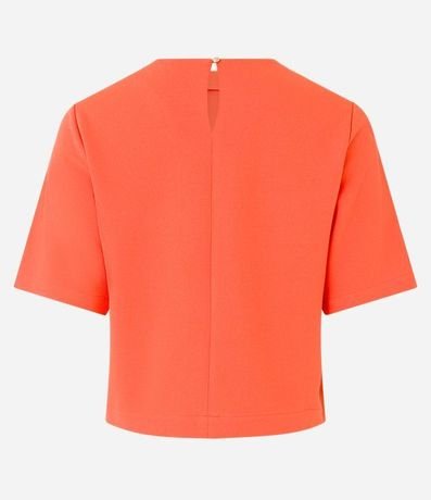 Blusa Manga Corta en Crepé con Botones en los Hombros 7