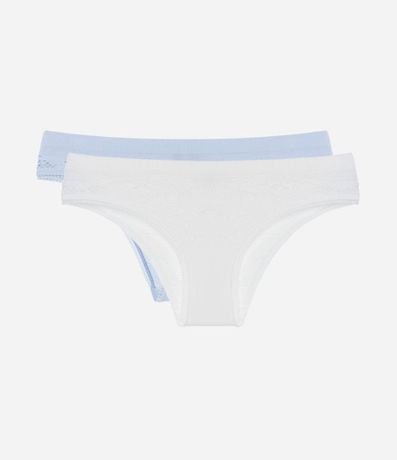 Kit 02 Bombachas Bikini Seamless Textura Jacquard