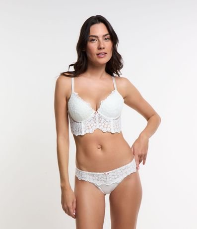 Bombacha Bikini Hilo Doble con Flor Aplicada 2
