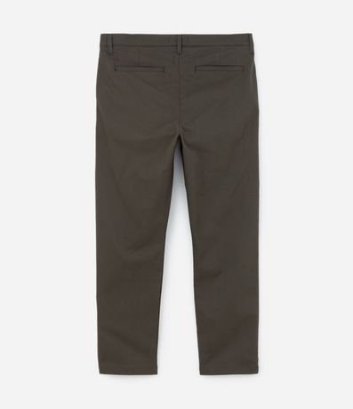 Pantalón Slim Sarjado Cropped Sastrería con Bolsillos 7