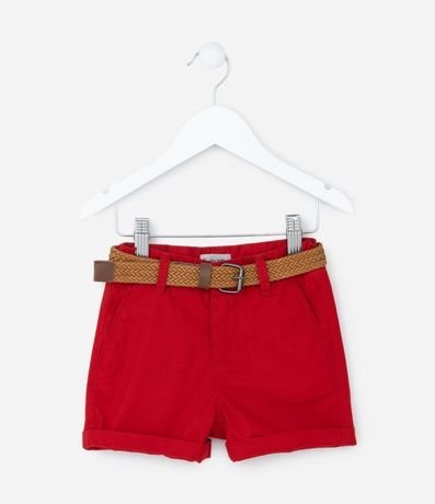 Bermuda Infantil en Sarga con Cinturón - Talle 1 a 4 años