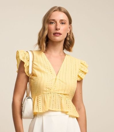 Blusa sin Manga en Laise con Volado en la Sisa 2