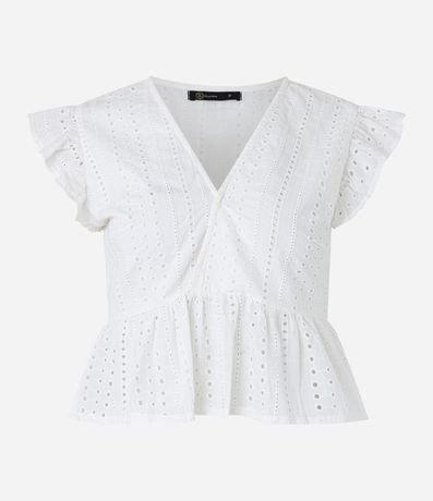 Blusa sin Manga en Laise con Volado en la Sisa 5