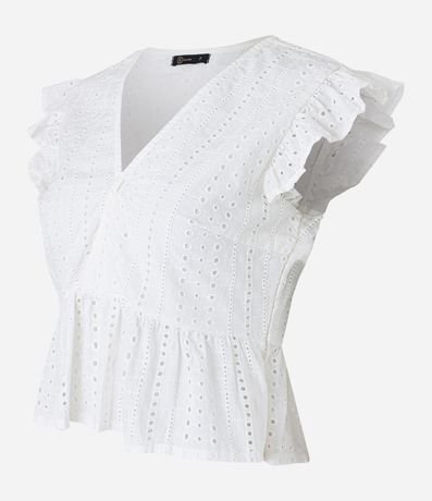 Blusa sin Manga en Laise con Volado en la Sisa 6