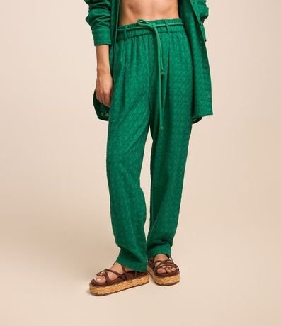 Pantalón Carrot en Laise con Cinturón y Detalle de Abalorios 2