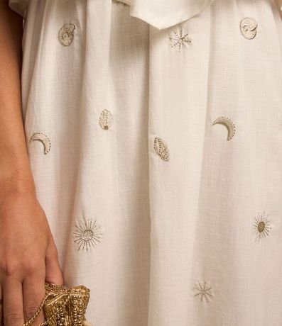 Vestido Evasê sin Breteles en Tricolina con Bordados en Foil 5