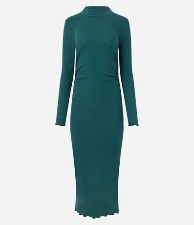 Vestido New Midi en Rib con Cuello y Abertura 6