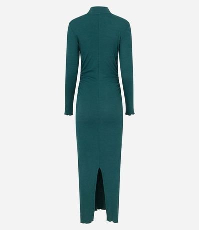 Vestido New Midi en Rib con Cuello y Abertura 8