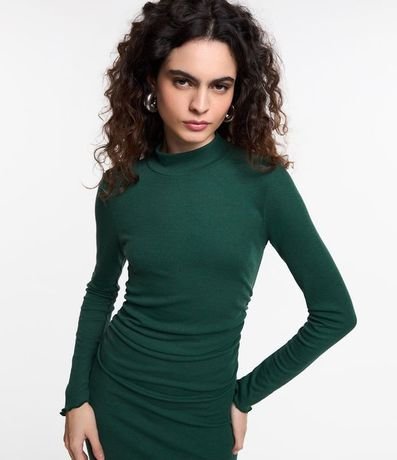 Vestido New Midi en Rib con Cuello y Abertura 5