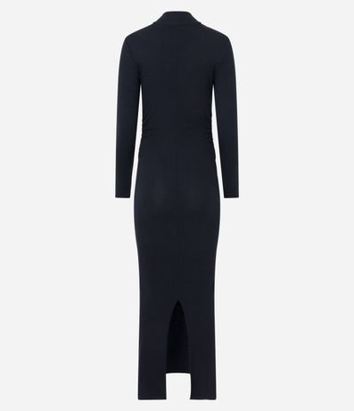 Vestido New Midi en Rib con Cuello y Abertura 7