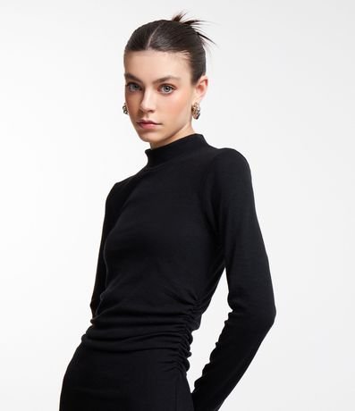 Vestido New Midi en Rib con Cuello y Abertura 4