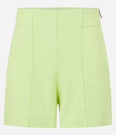 Short Corto en Bengalina con Cintura Alta y Frizos Delanteros 5