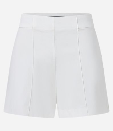 Short Corto en Bengalina con Cintura Alta y Frizos Delanteros 5