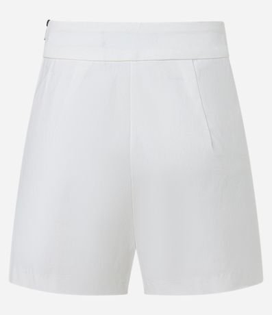 Short Corto en Bengalina con Cintura Alta y Frizos Delanteros 6