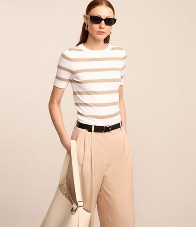 Pantalón Wide Leg Sastrería con Cinturón Hebilla y Pliegues 3