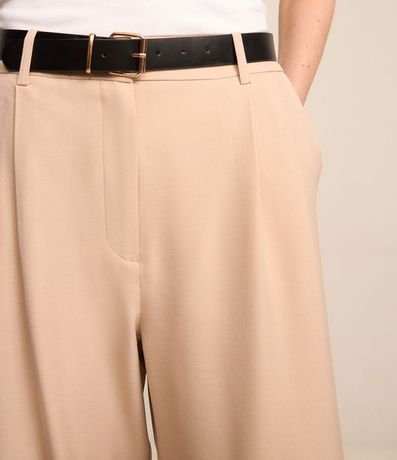 Pantalón Wide Leg Sastrería con Cinturón Hebilla y Pliegues 4