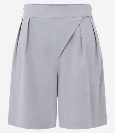 Bermuda Sastrería con Cintura Asimétrica y Pliegues 5