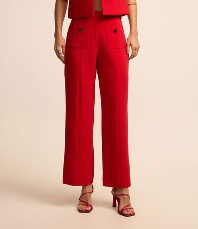 Pantalón Recto Sastrería con Bolsillos Delanteros 2