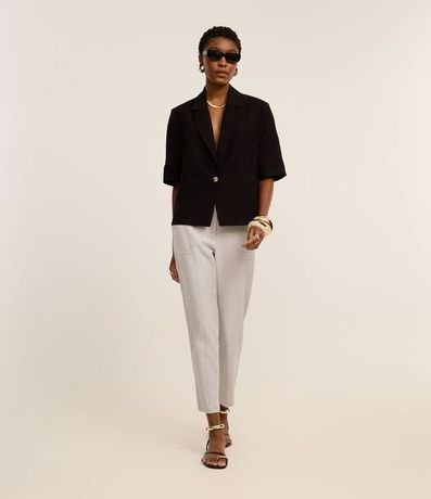 Pantalón Carrot Sastrería Cintura Alta con Recorte Pespunte 2