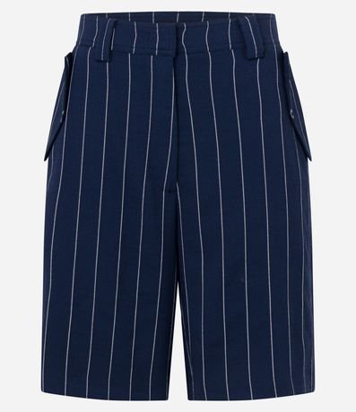 Bermuda Sastrería con Lapelas y Rayas Riscas de Giz 5