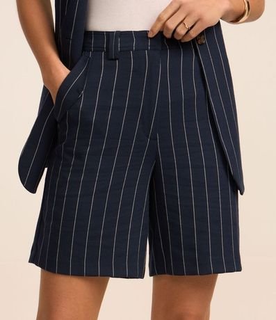 Bermuda Sastrería con Lapelas y Rayas Riscas de Giz 3