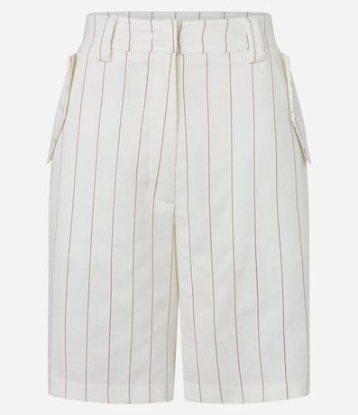 Bermuda Sastrería con Lapelas y Rayas Riscas de Giz 5