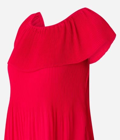 Blusa Ombro a Ombro en Chiffon Plegado Irregular 5