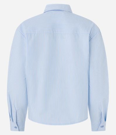 Camisa en Tricolina Rayada con Piedras Brillantes 6