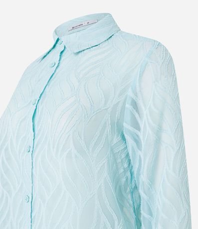 Camisa con Textura Jacquard y Transparencia Ligera 6