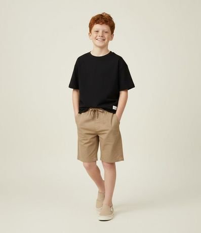 Bermuda Infantil en Sarga con Lazo - Talle 5 a 14 años