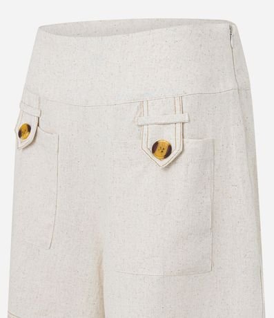 Short en Viscolino con Cintura Sastrería y Botones Matizados 6