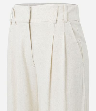 Pantalón Wide Leg en Viscolino con Tiro Alto y Pliegues 5